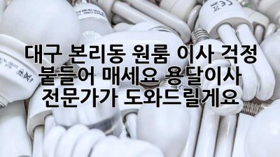 대구 본리동 원룸 이사? 걱정 붙들어 매세요! 용달이사 전문가가 도와드릴게요!