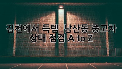 김천에서 득템?! ✨ 남산동 중고차 상태 점검 A to Z